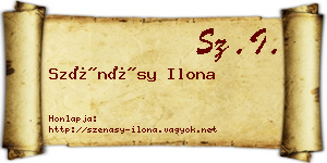 Szénásy Ilona névjegykártya