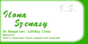 ilona szenasy business card