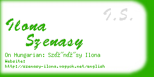 ilona szenasy business card